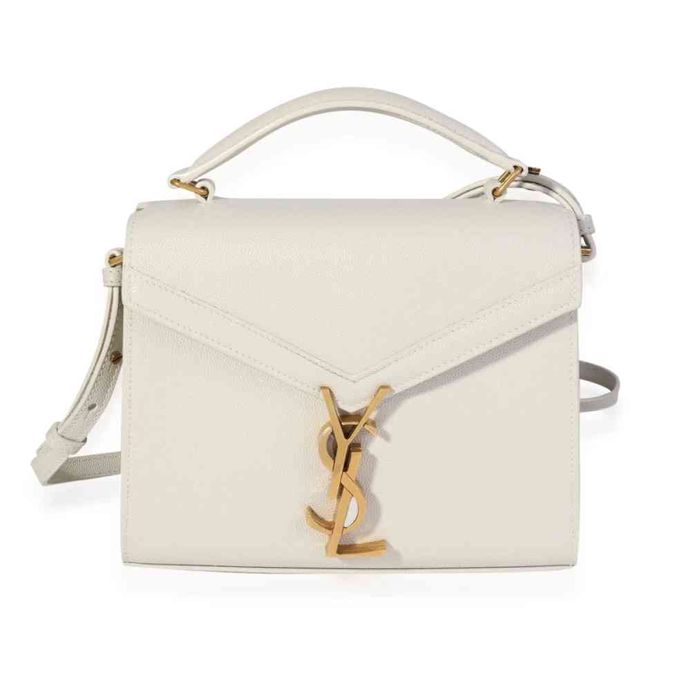 White Ysl Cassandra Wine Handbag