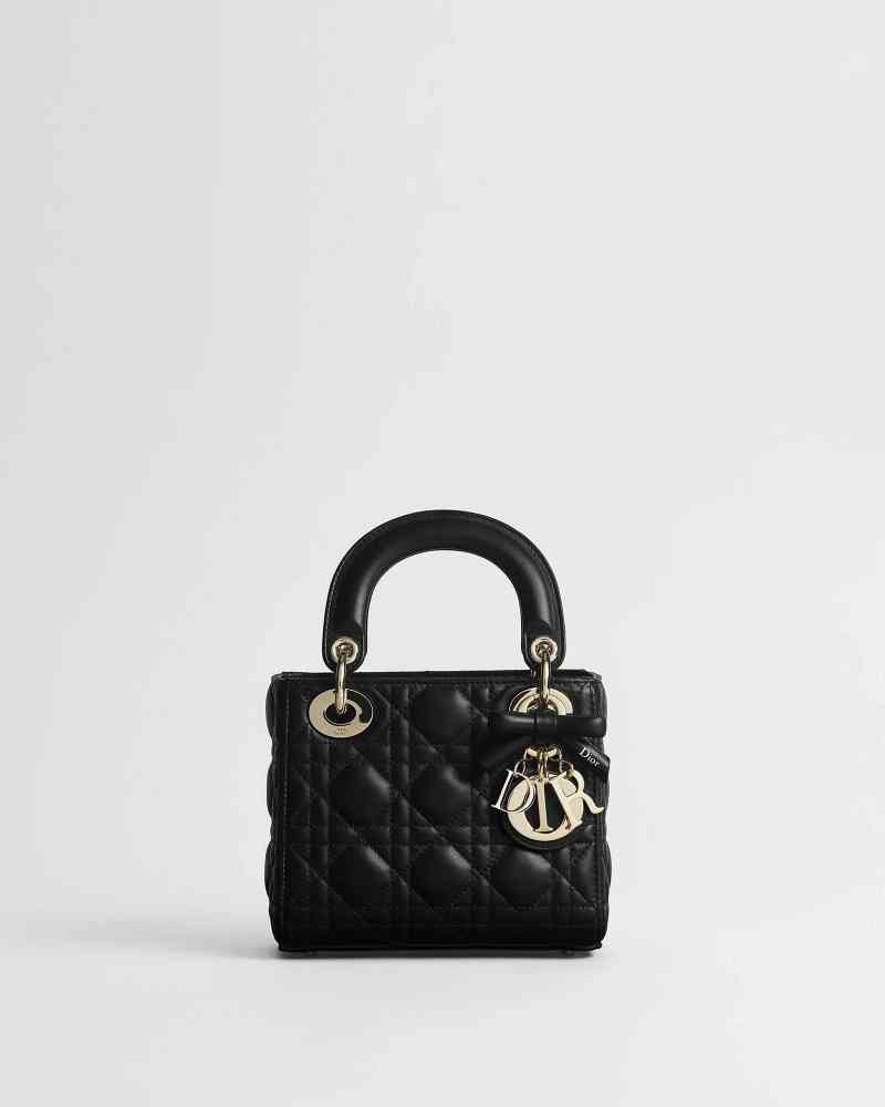 Lady Dior Signature Black Handbag