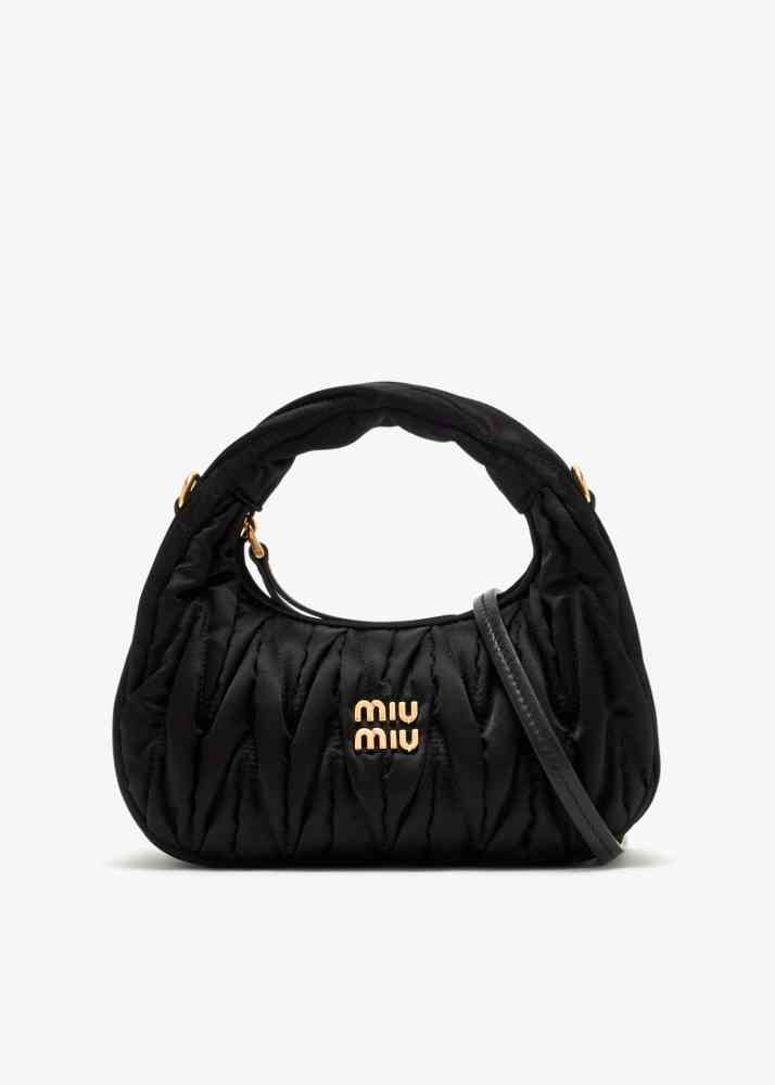 Miu Miu Wander Matlasse Black Handbag