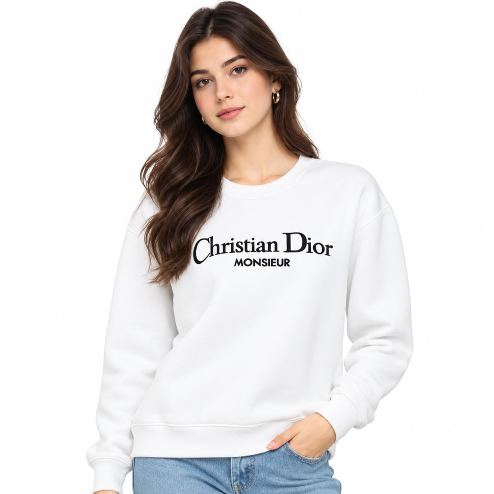 White Dior Light & Green Premium Quality Sweatshirt