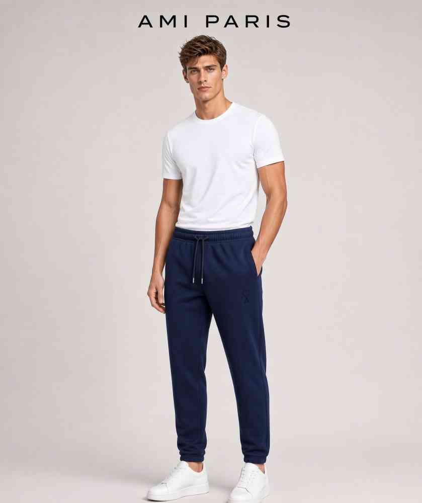 Dark Blue Ami Paris Blue Premium Quality Warm Track Pant