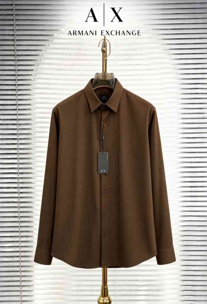 Brown Armani Exchange Grey Premium Quality Cotton Shirt
