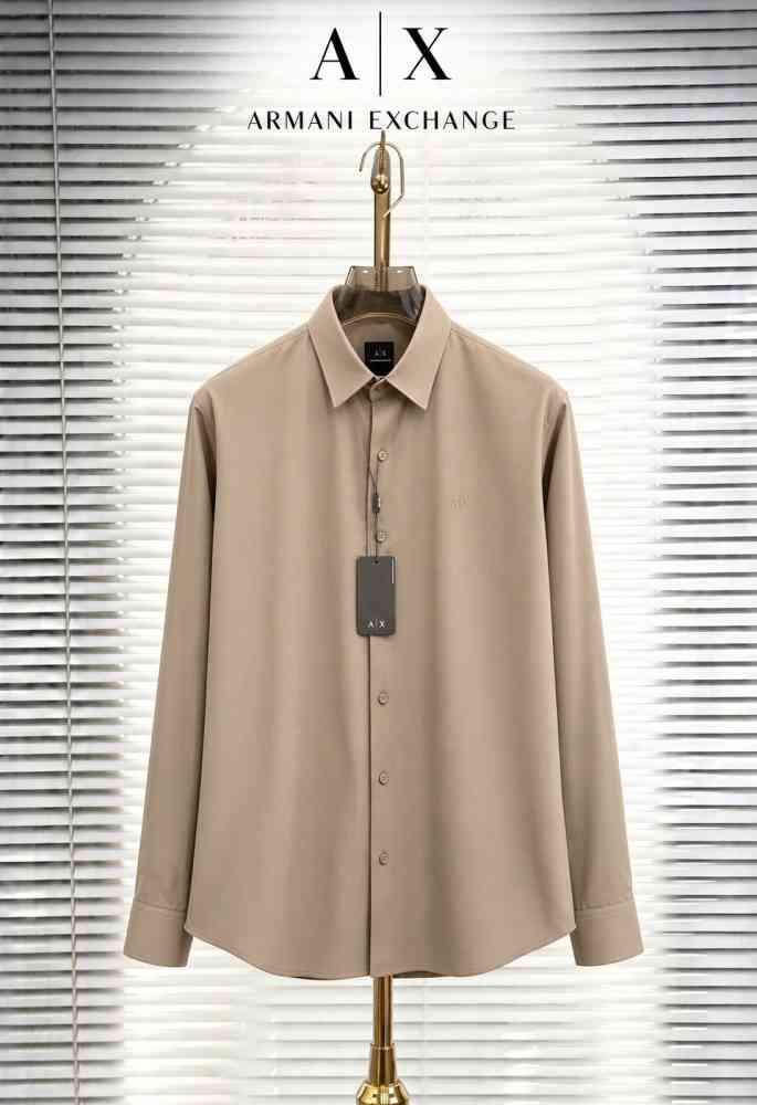Cream Armani Exchange Grey Premium Quality Cotton Shirt