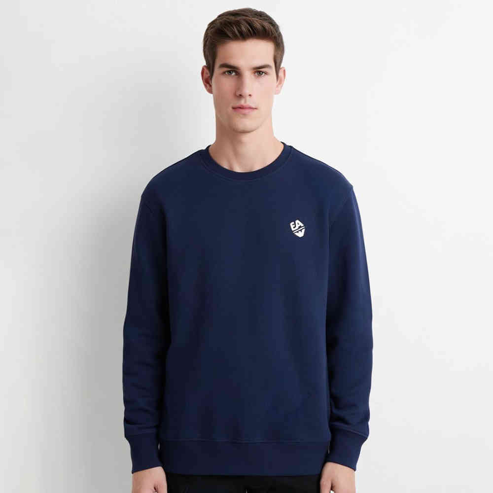 Emporio Armani Blue Cotton Sweatshirt