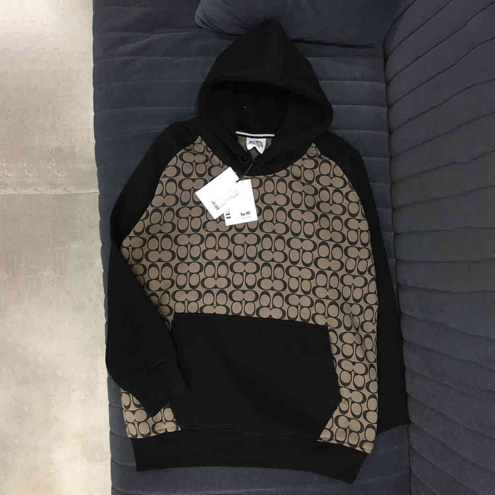 Black & Beige Coach Signature Black Premium Hoodie