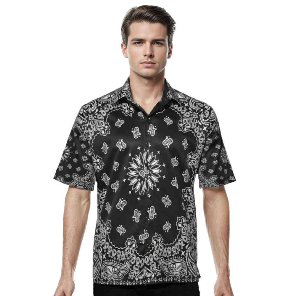 Amiri Bandana SS Polo Black Shirt