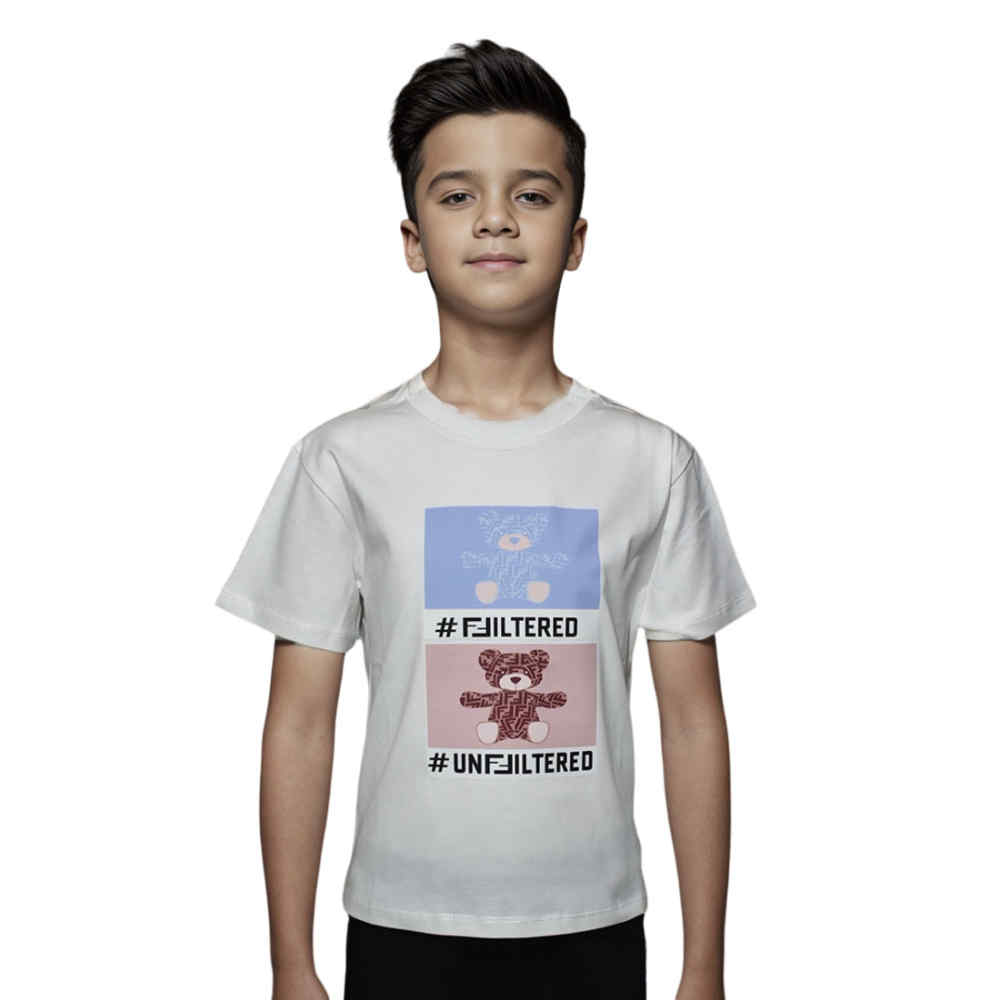 Fendi Teddy Print White Kids T-shirt