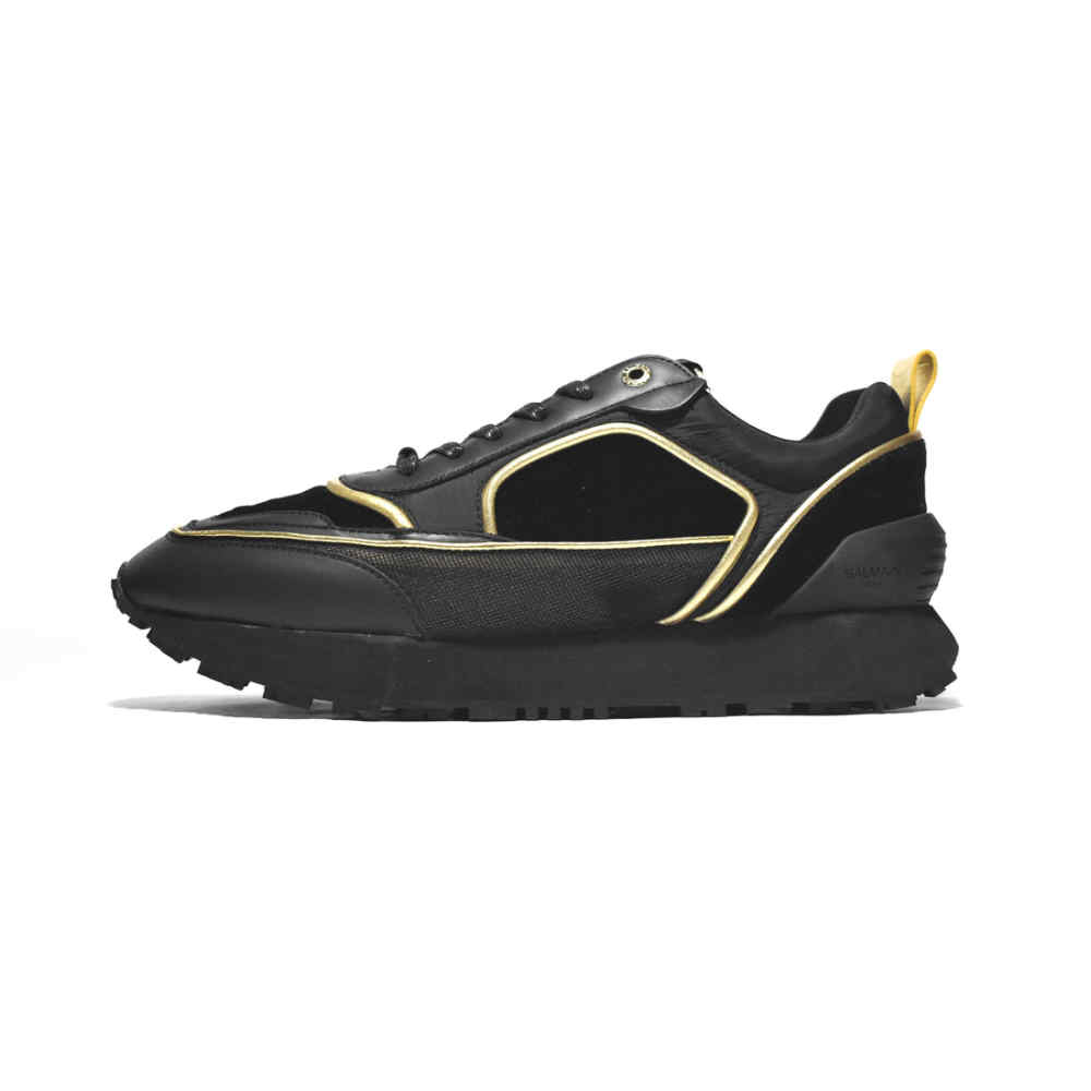 Balmain Black & Golden Premium Quality Sneakers