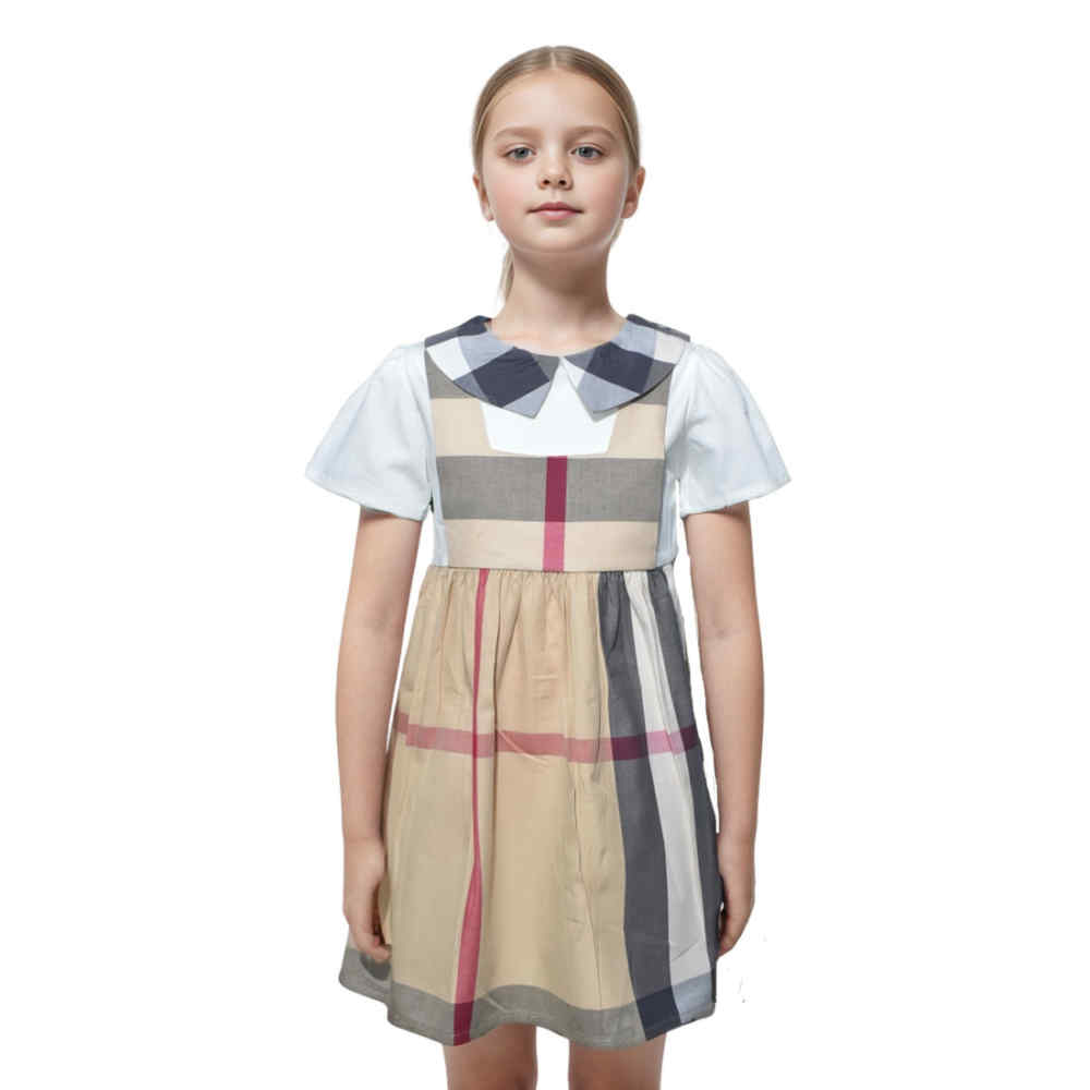 Burberry Brown Premium Quality Girls Dress