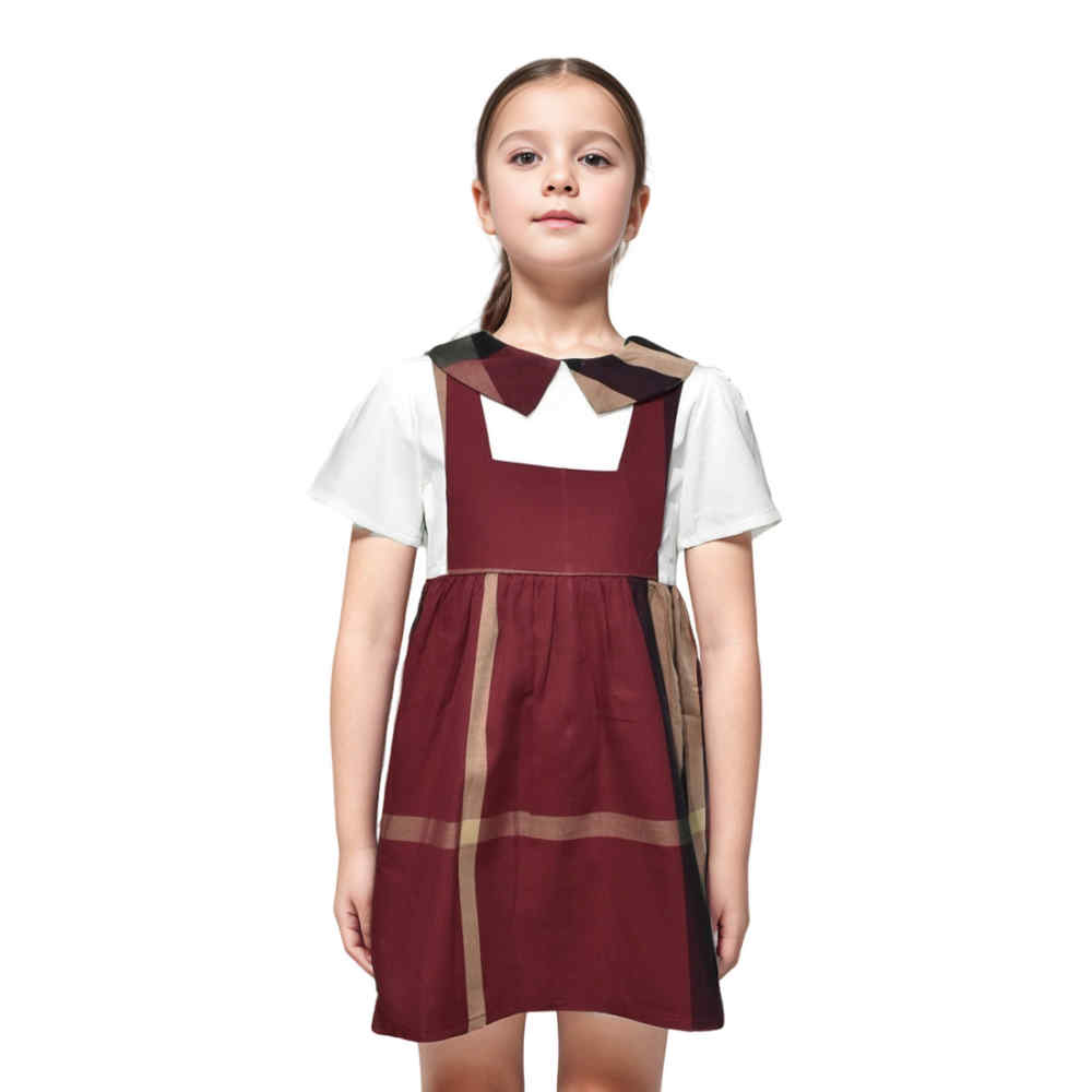 Burberry Wine Premium Girl's Dress