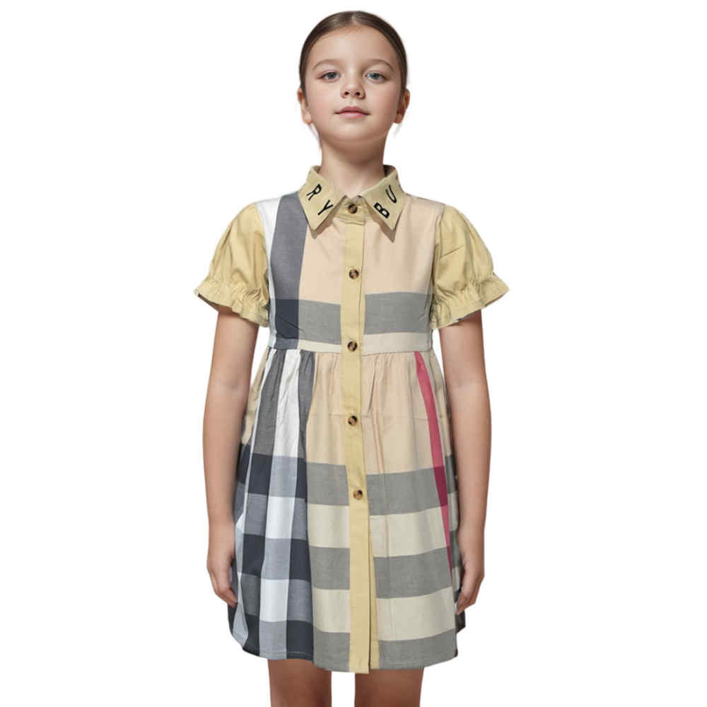 Burberry Brown Premium Girls Dress
