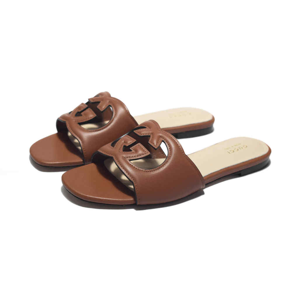 Gucci Brown Premium Quality Women's Flat Sandals