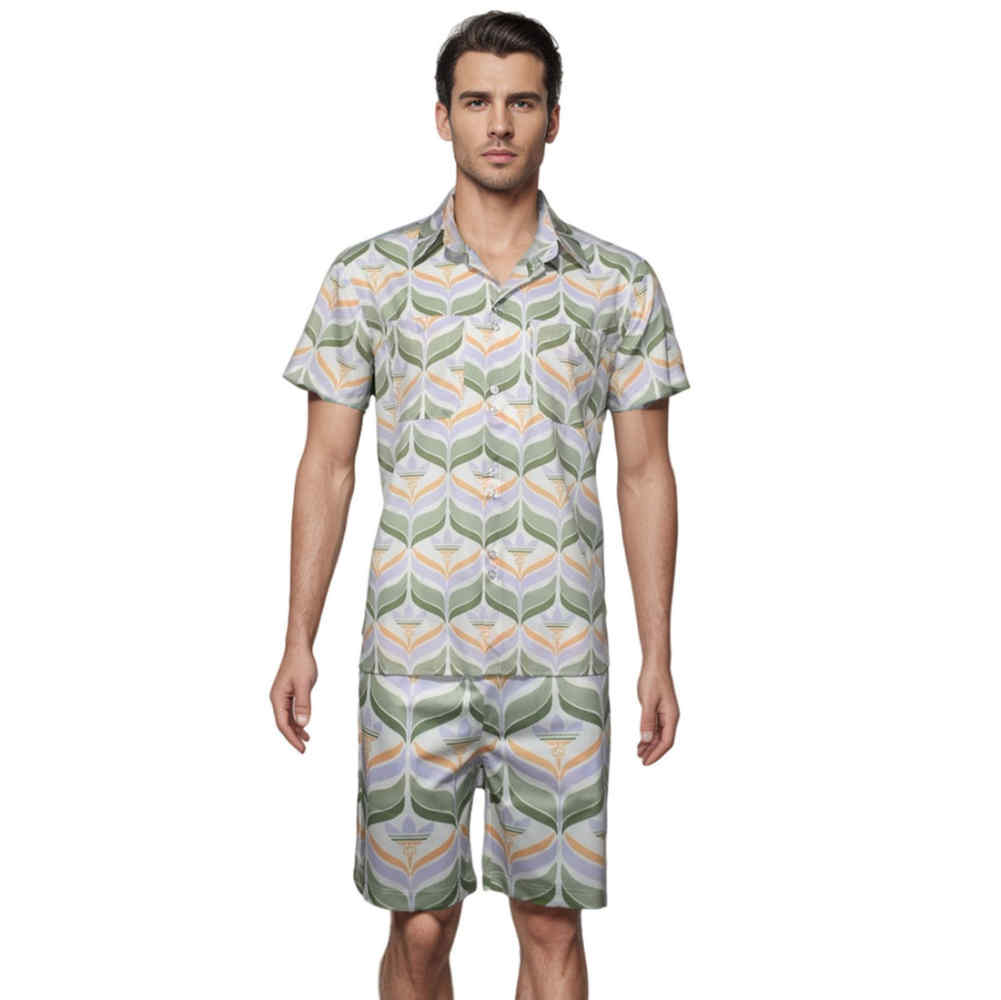 Gucci x Adidas White & Green Premium Shirt & Shorts Combo
