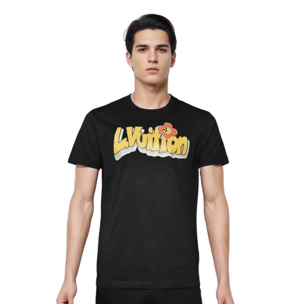 Louis Vuitton Printed Black Premium Quality T-shirt