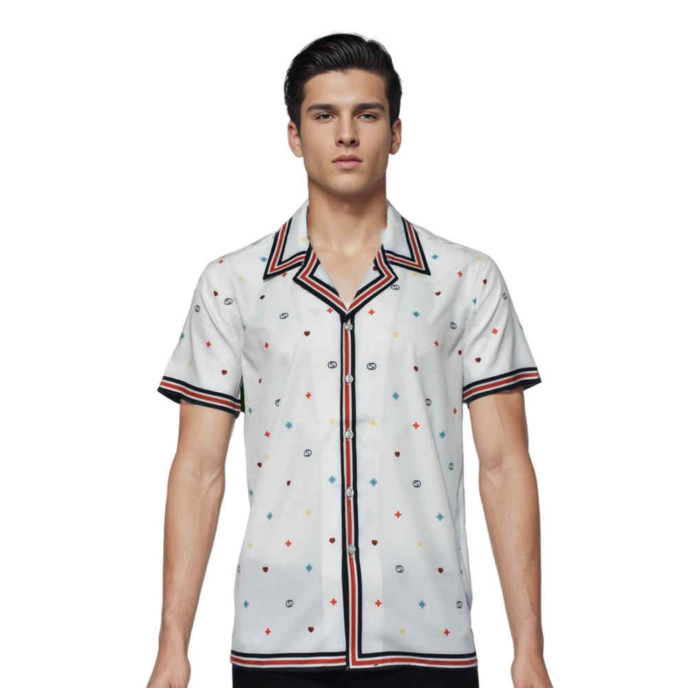 Gucci White Premium Quality Half Sleeve Shirt