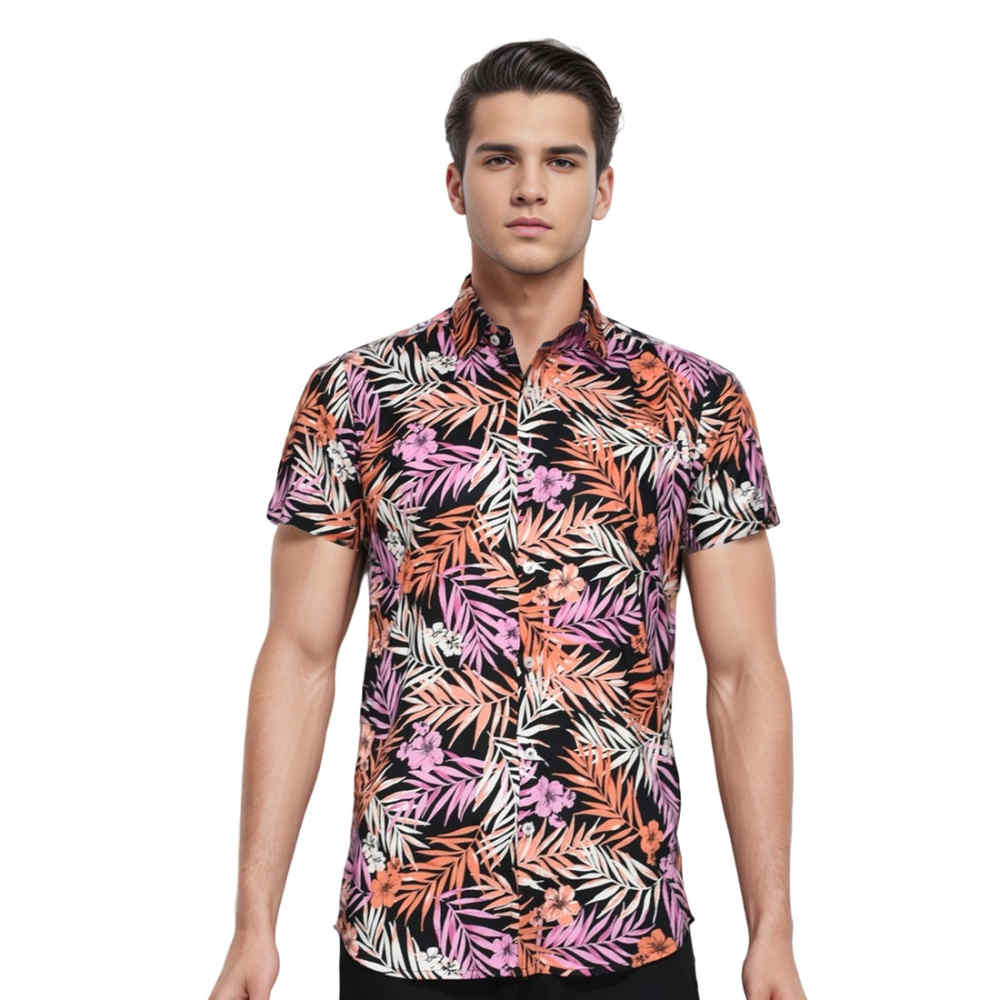 Zara Multi Flower Print Premium Quality Half Sleeve Shirt