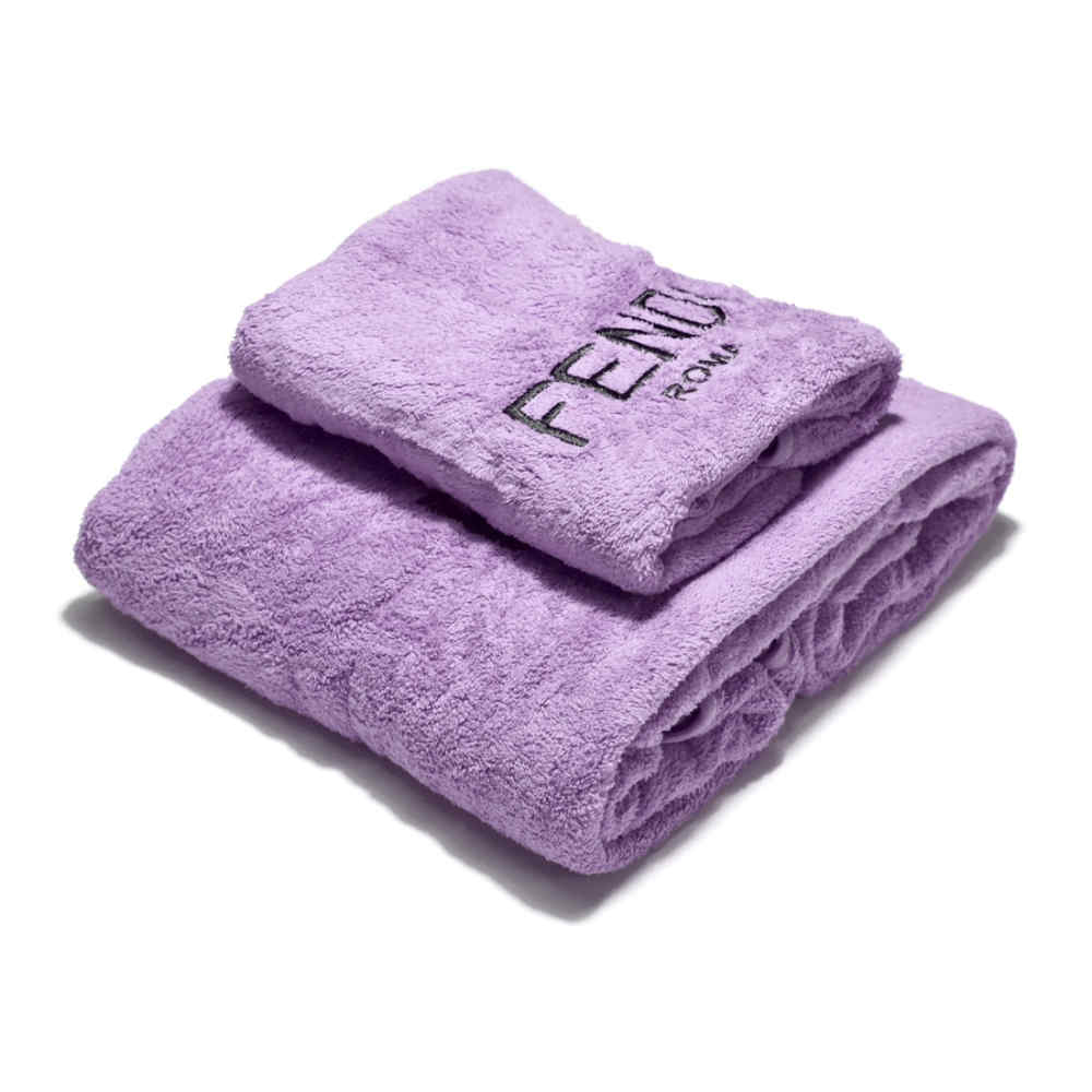 Fendi Roma Embroidered Purple Premium Towels - Set of 2