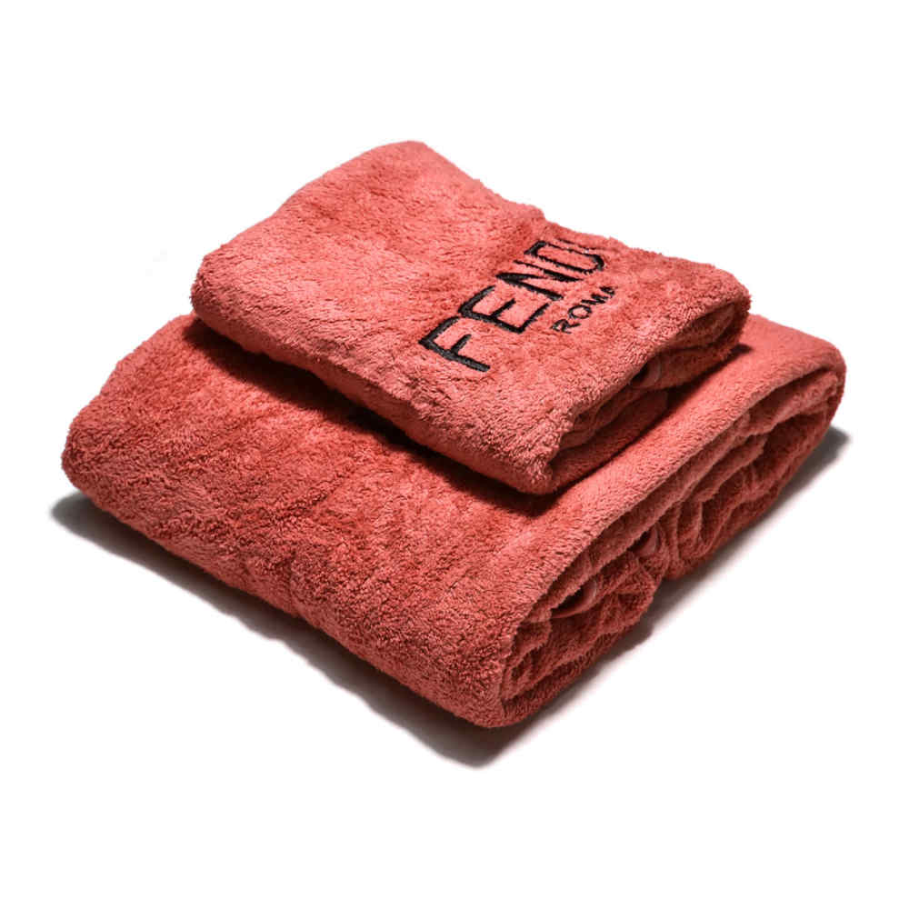 Fendi Roma Embroidered Red Premium Towel - Set of 2