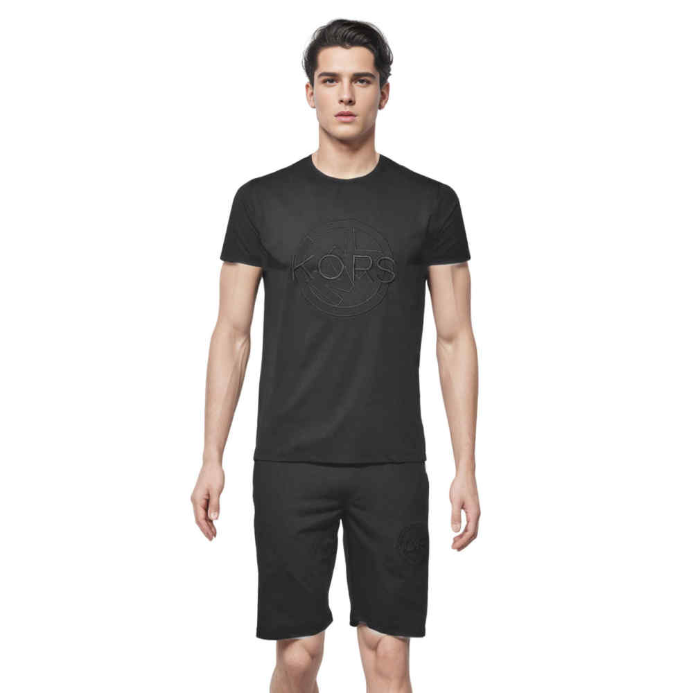 Michael Kors Embroidered Black Premium T-shirt & Shorts Combo