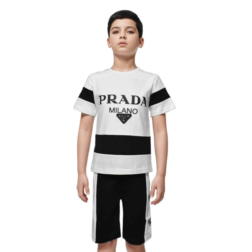 Prada White & Black Premium Kids Co-ord Set