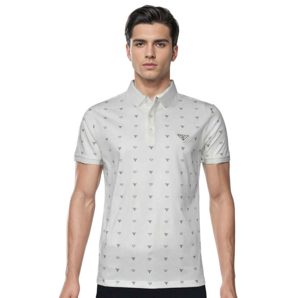 Prada White Premium Quality Polo Tees