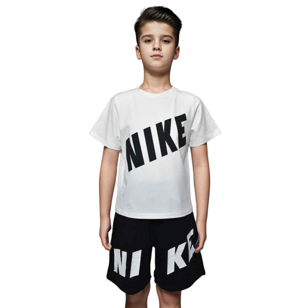 Nike Printed White Premium Kids Co-ord Set