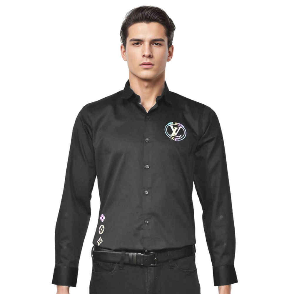 Louis Vuitton logo Print Black Premium Luxury Shirt