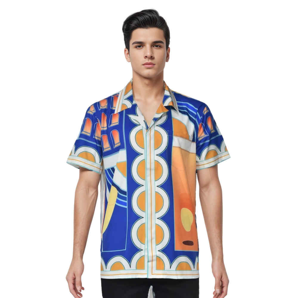 Casablanca Blue & Orange Premium Quality Shirt