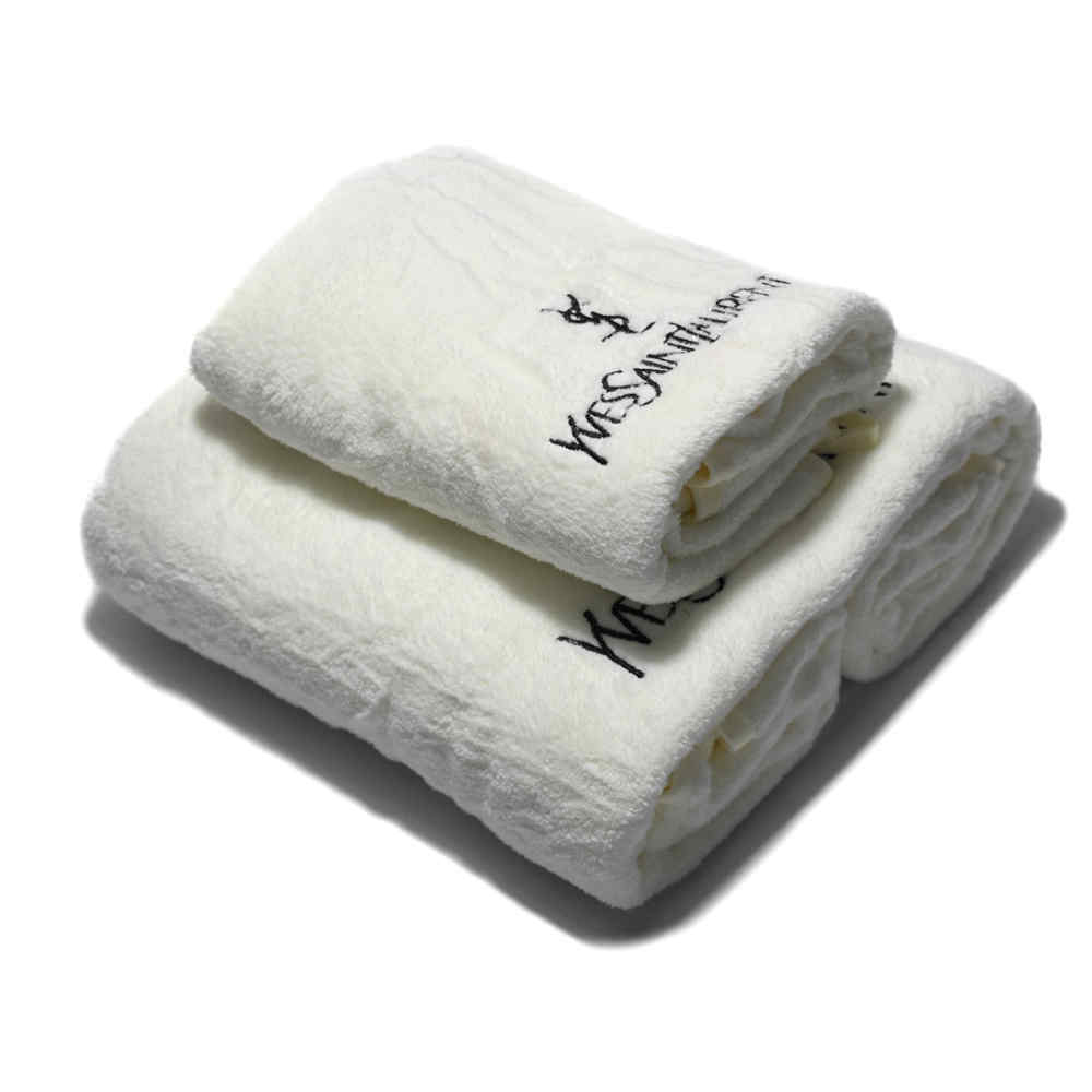 YSL Embroidery logo Off White Premium Towels - Set of 2