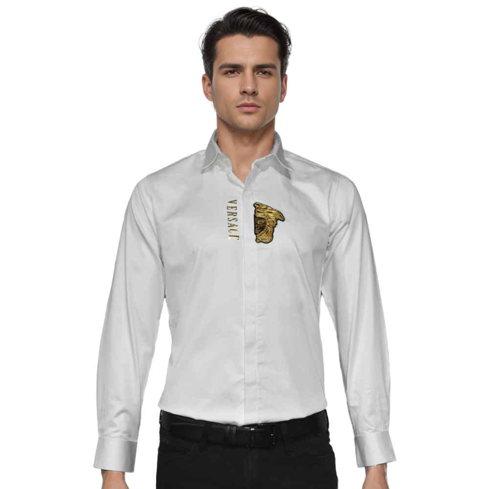 Versace Embroidered logo White Shirt