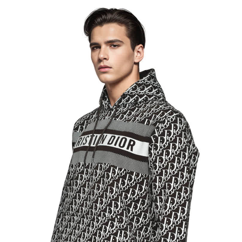 Dior Brown Monogram Printed Premium Hoodie