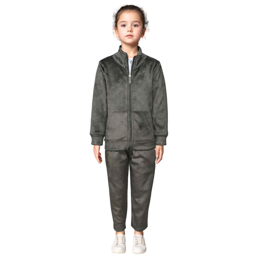 Louis Vuitton Monogram Dark Brown Kids Tracksuit