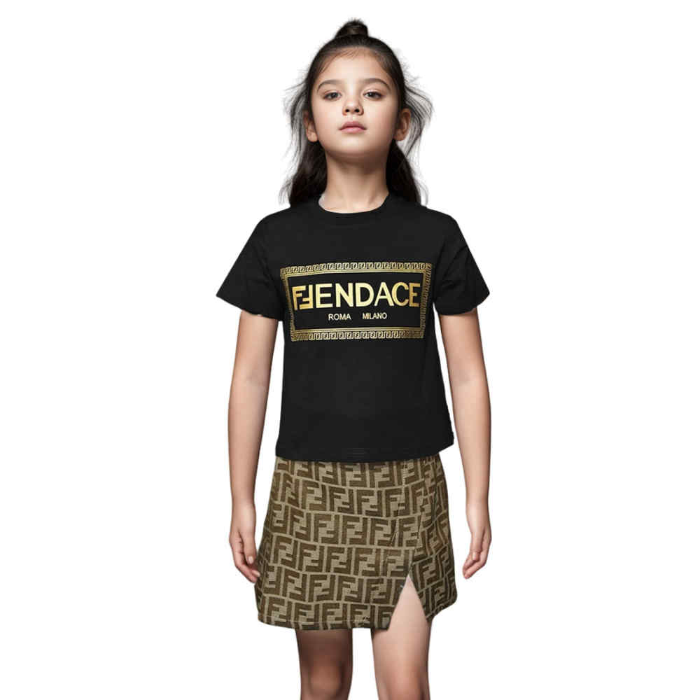 Fendi Black Girls Co-ord Set