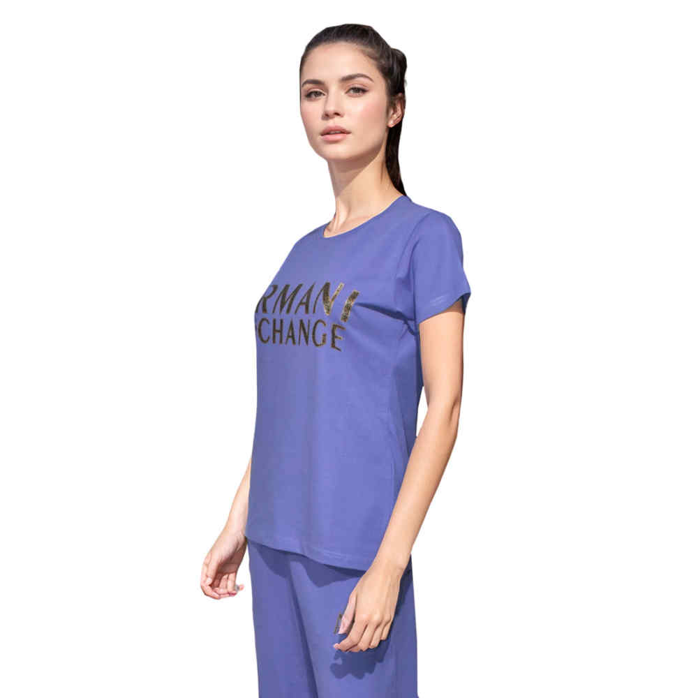 Armani Exchange Purple Premium Cotton Co-ord Set
