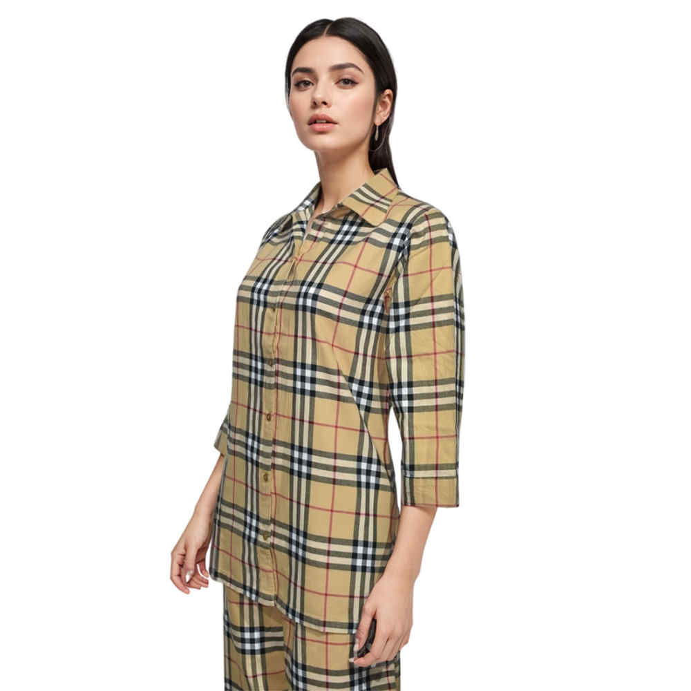 Burberry Brown Check Premium Cotton Co-ord Set