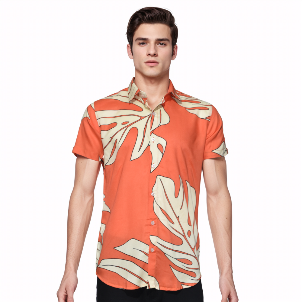 ZARA Orange Premium Quality Half Sleeve Shirt