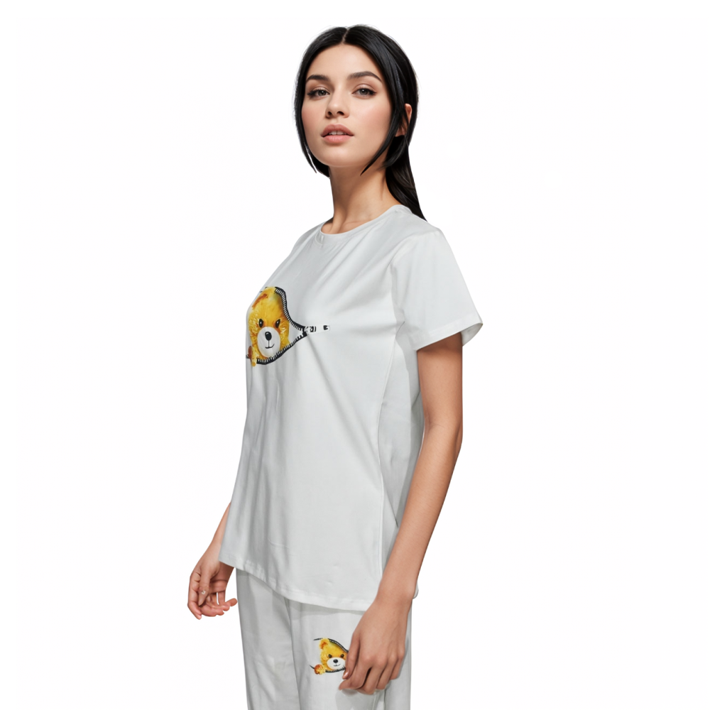 Moschino White Premium Cotton Co-ord Set