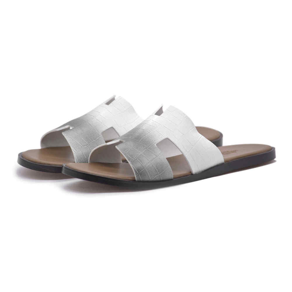 Hermes Brown & White Premium Izmir Flip-flops