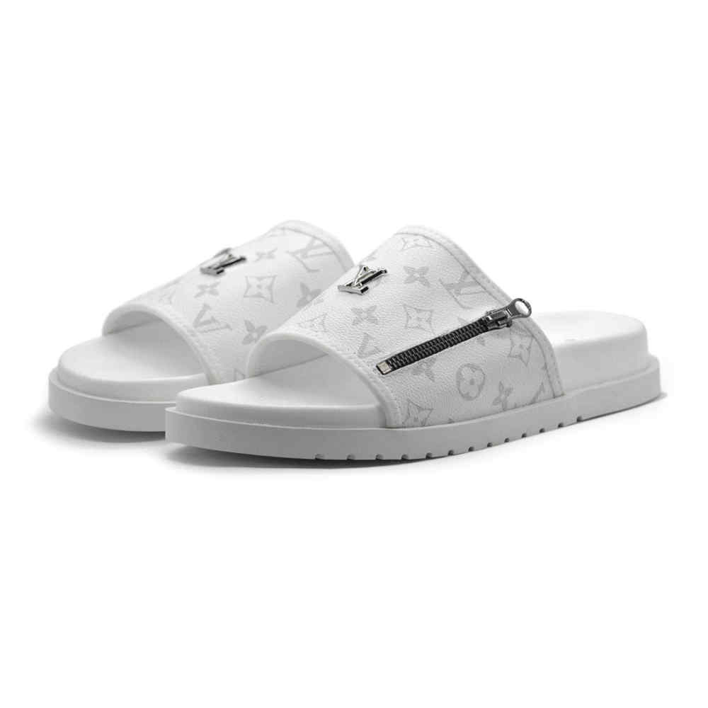Louis Vuitton White Premium Quality Stylish Men's Flip-flop