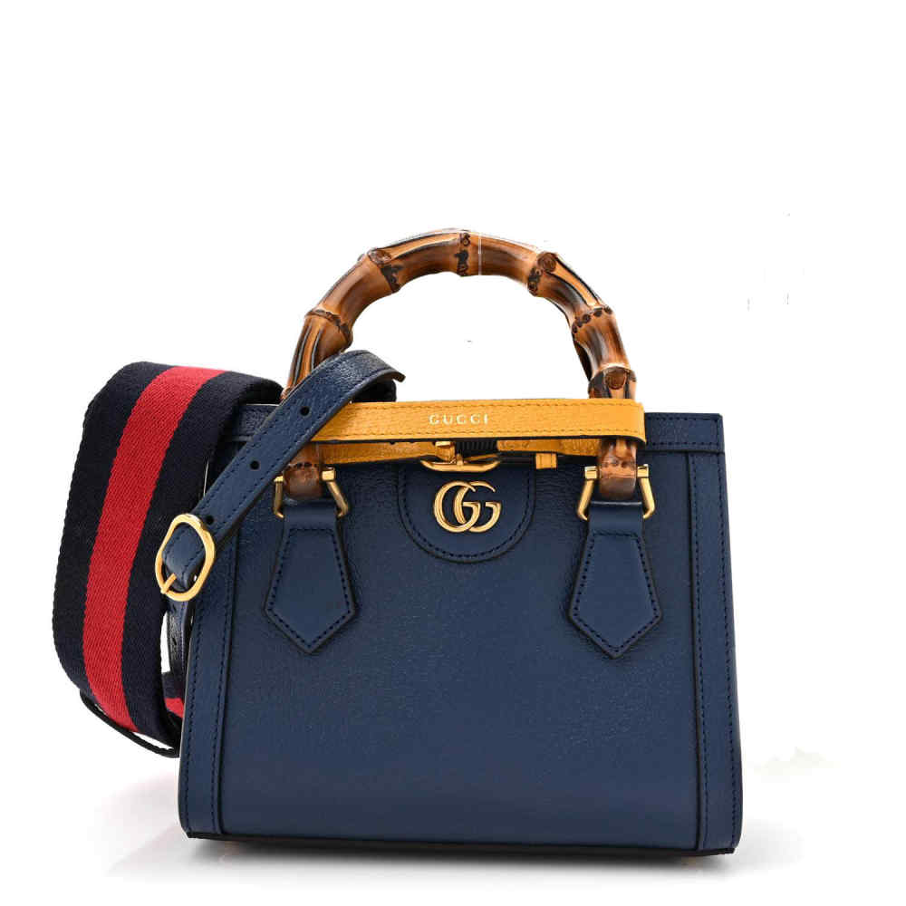 Gucci Diana Bamboo Small Blue Handbag