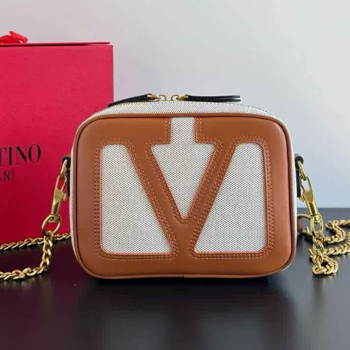 Valentino Viva Superstar V Logo White Sling Bag