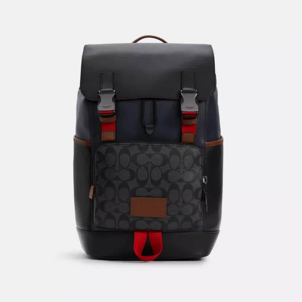 Coach Track Backpack In Colorblock Signature Canvas