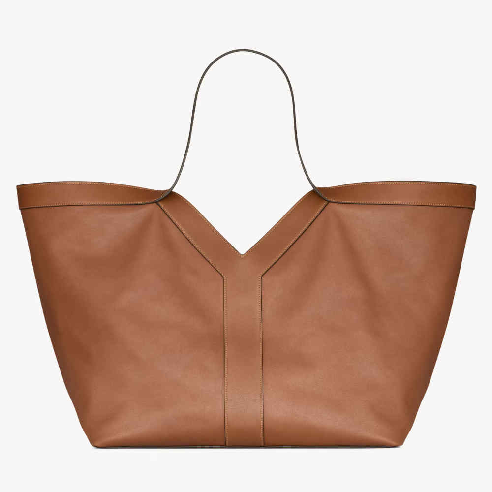 YSL Y Large Brown Tote Bag