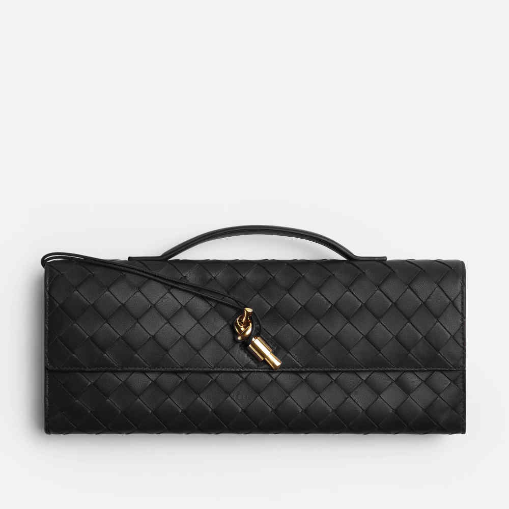 Bottega Veneta Long Andiamo Black Handbag