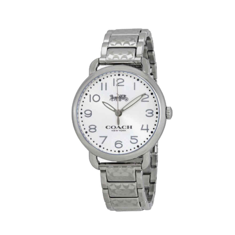 Coach Delancey Silver Dial Silver Tone Ladies Watch