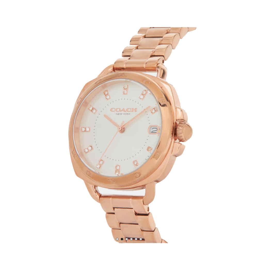 Coach Rose Gold Round Analog Watches 34 mm