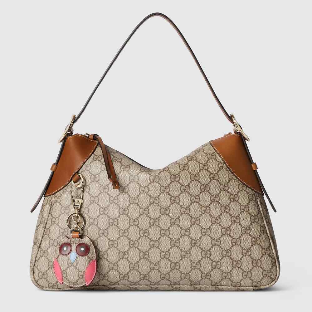Gucci Emblem Nude Shade With White Contrast Bag Shoulder Bag