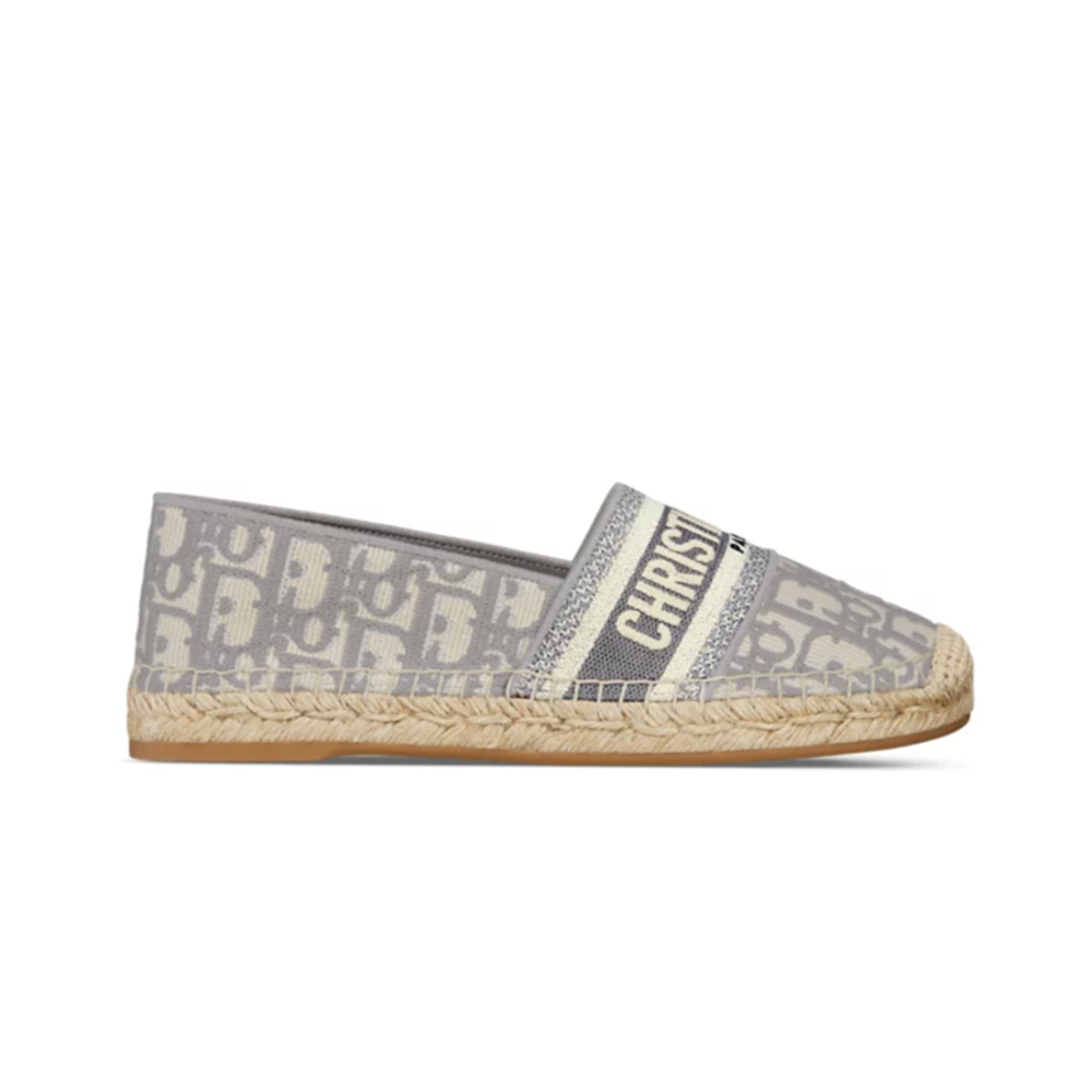 Christian Dior White & Grey Granville Espadrille Shoe