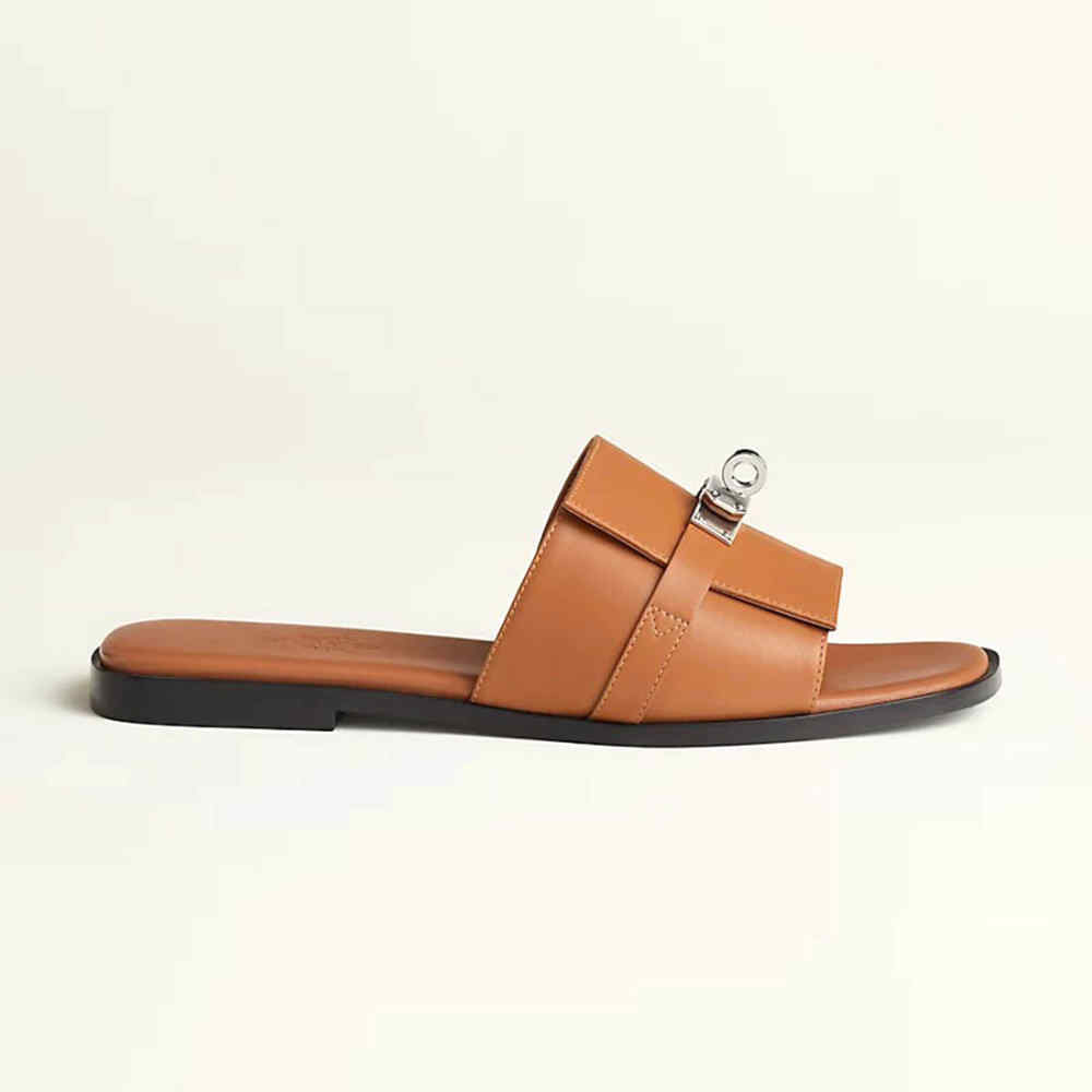 Hermes Giulia Brown Slide Sandal