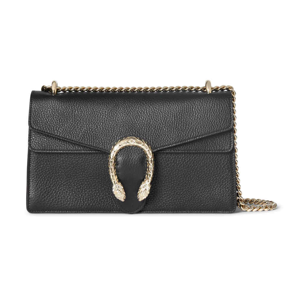 Gucci Crystal Dragon Black Leather Sling Bag